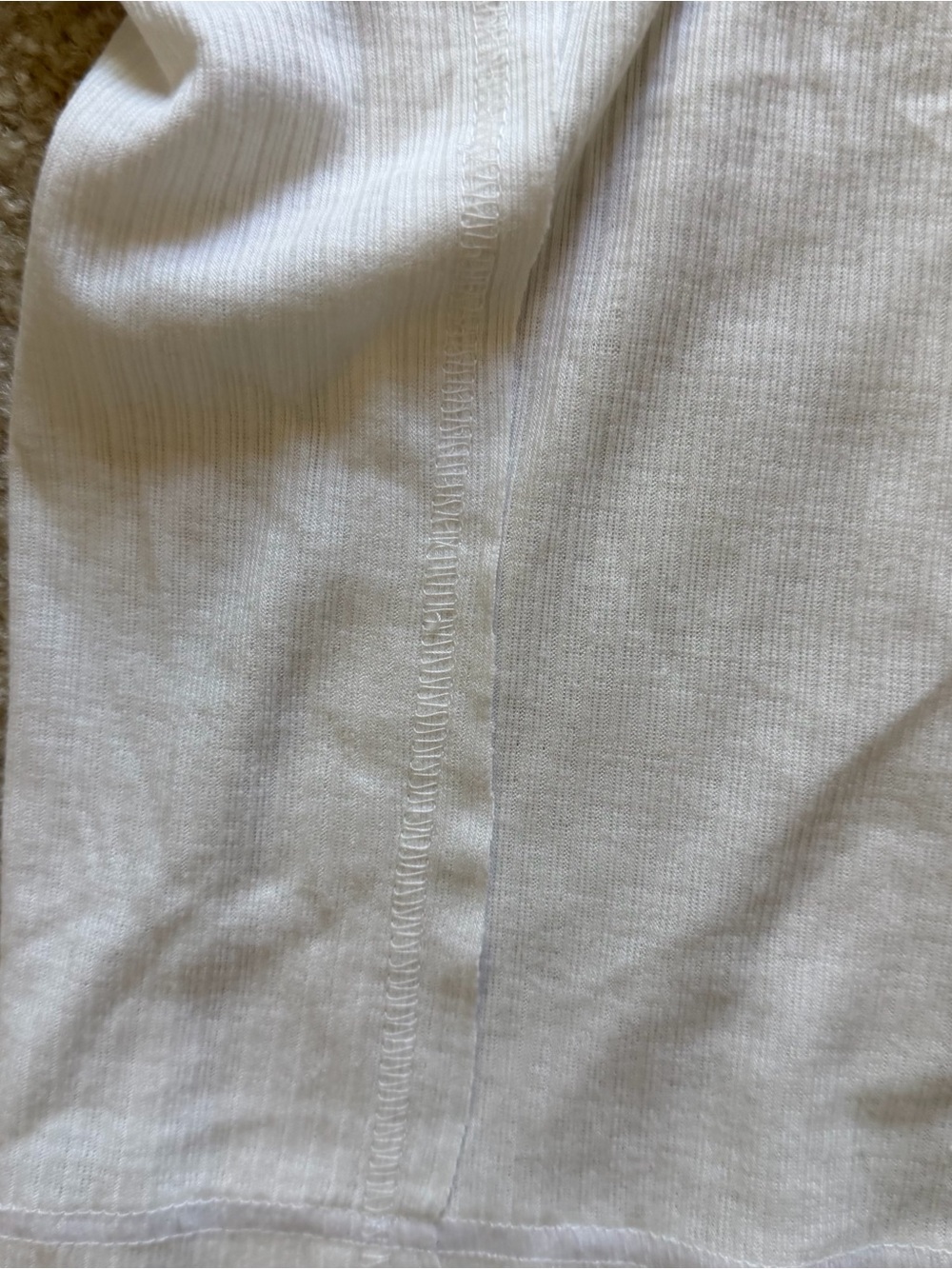 Anthropologie Pilcro White Ribbed Tank with Blue Floral Puff Sleeves Size S - Picture 6 of 10